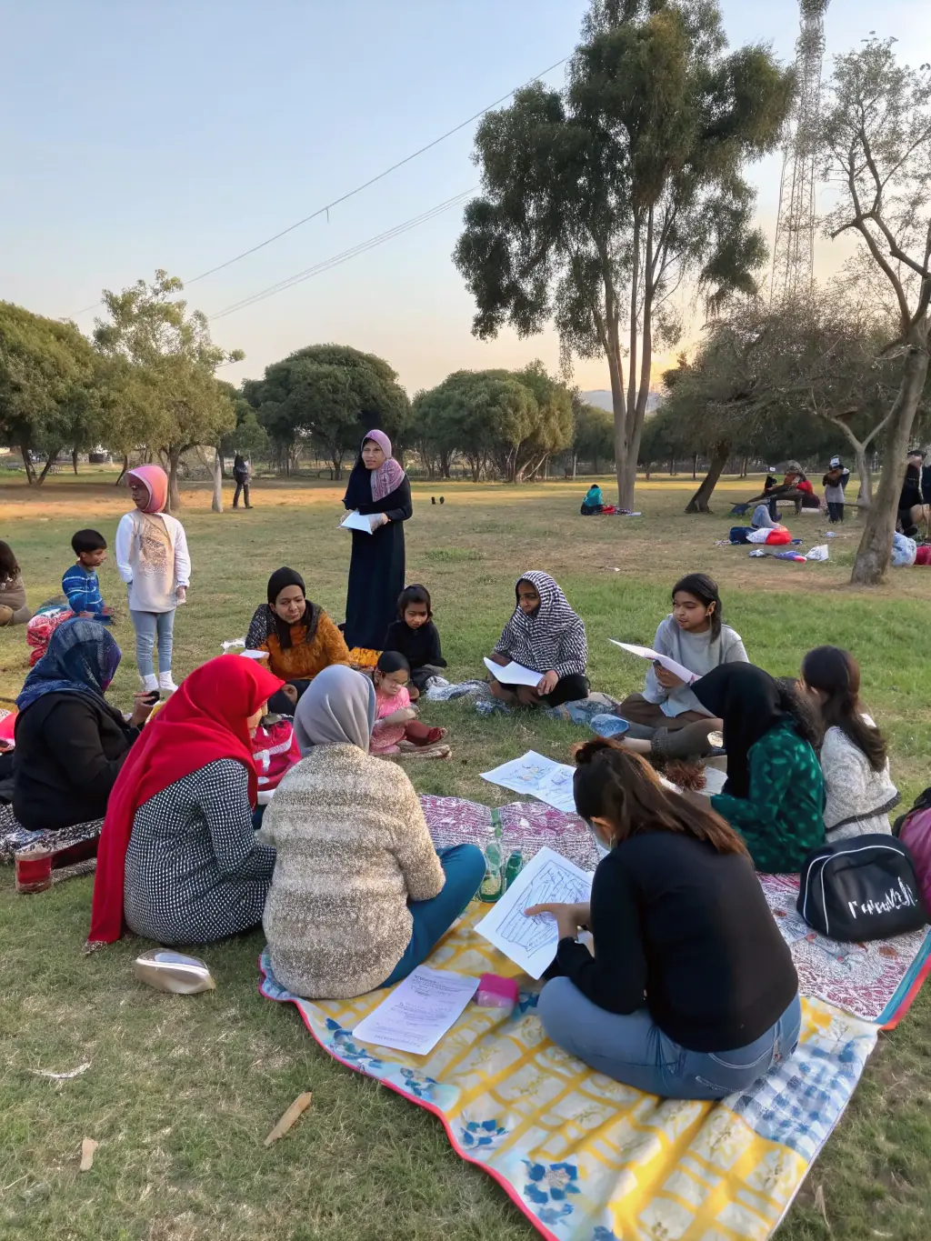 A photograph of community members attending a reading event in a rural setting, with a focus on the diverse age groups and the sense of community. The image should convey the impact of the event on promoting literacy and social connections.